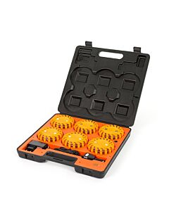 Koop MegaFlare MegaFlare - 6 units (amber) - zwarte koffer - 12&24/220 volt bij DroneLand!